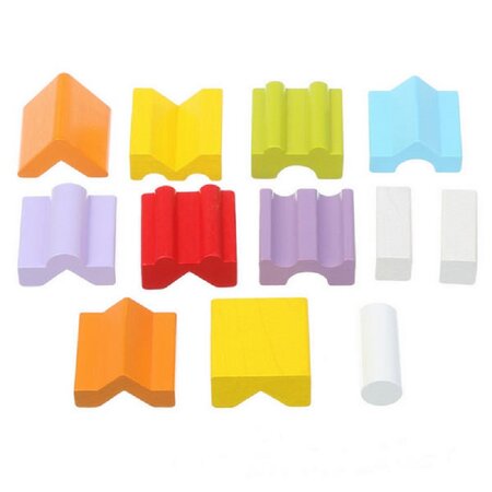 Jucarie din lem Set Constructii Turn, +18 luni, 12 piese, Cubika 431263